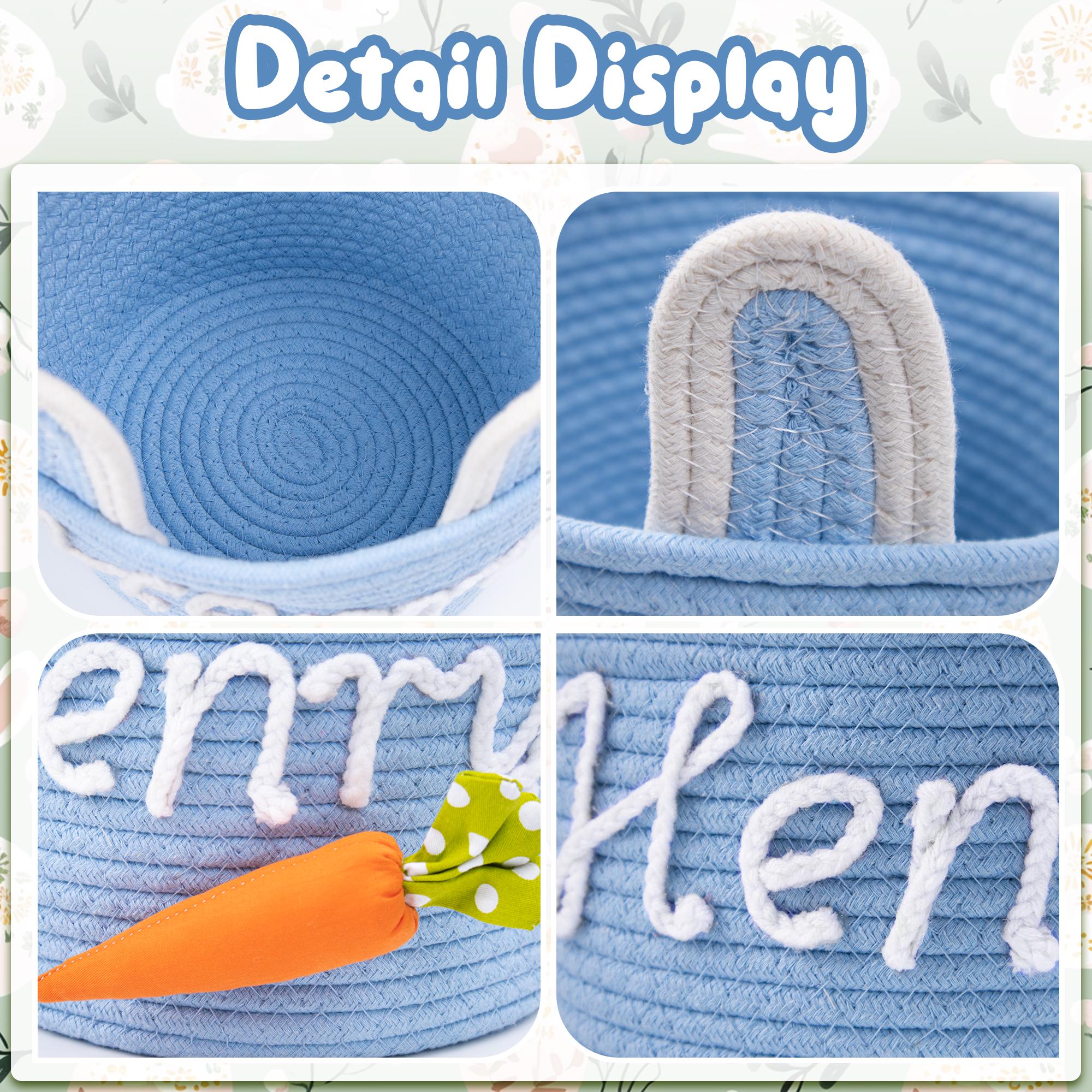 Crochet Personalized Easter Basket 2026 with Name - Custom Easter Egg Hunt Gift for Kids, Baby's First Keepsake & Spring Decor Basket