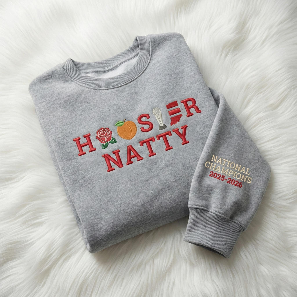 Embroidered Indiana Champions 2026 Sweatshirt, Trendy Trophy Shirt, Hoosiers Game Day Hoodie, Unisex Football Fan Gift