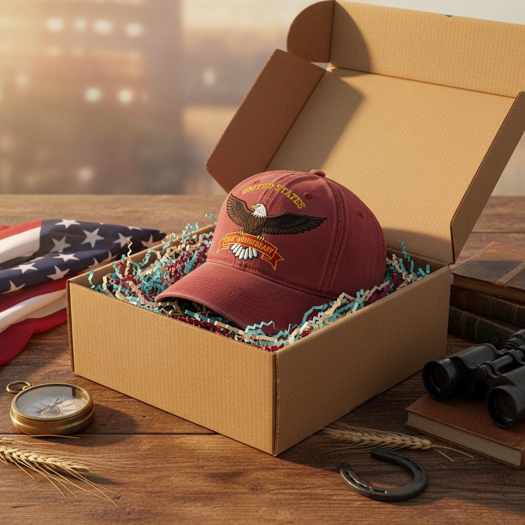 United States 250th Anniversary Patriotic Bald Eagle Embroidered Unstructured Dad Hat