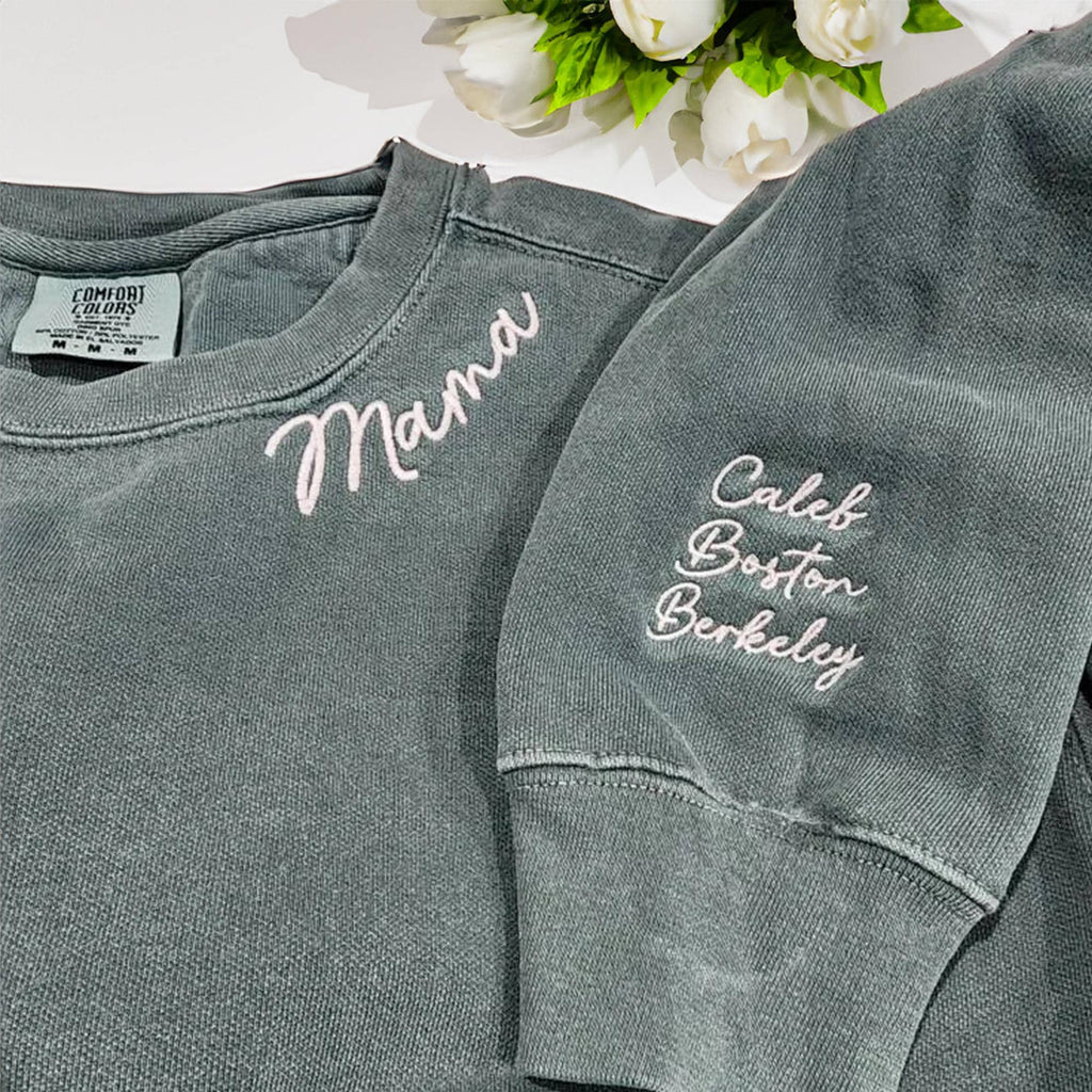 Custom Embroidered Grandma Sweatshirt – Personalized Nana Shirt, Minimalist Mimi Sweater, Cozy Gift for Grandma
