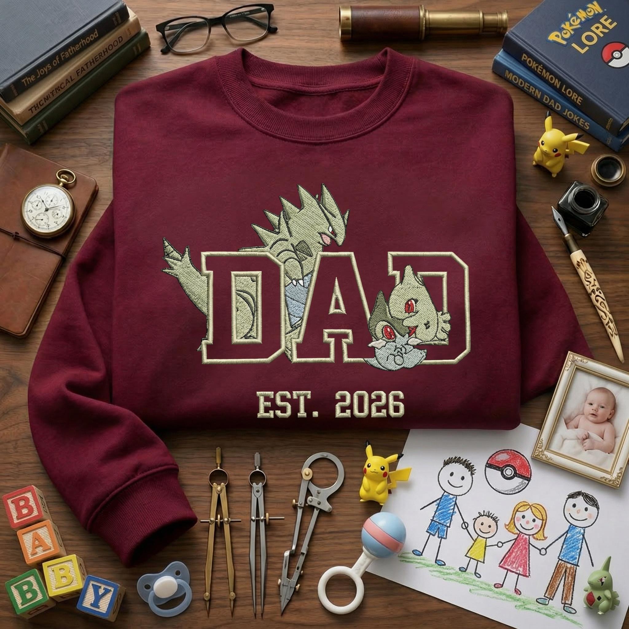 Custom Dad Embroidered Sweatshirt, Anime Mom Tee, Vintage 90s Manga Shirt, Father’s Day Gift, Birthday Gift for Him