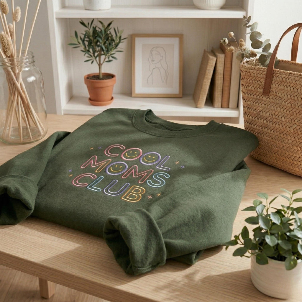 Cool Moms Club Embroidered Sweatshirt, For Moms Who Do It All, Cute Funny Mom Shirt, Perfect Gift for Mom