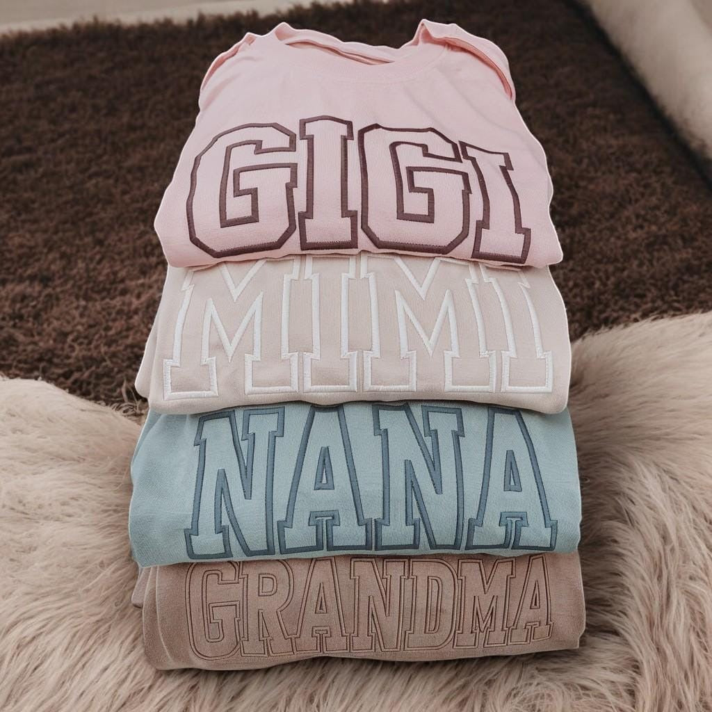 Embroidered Grandma Sweatshirt, Gigi Shirt, Gift for Grandma, Nana Shirt, New Grandma Gift, Embroidered Grandma, Dad Hoodie, Mom Sweatshirt