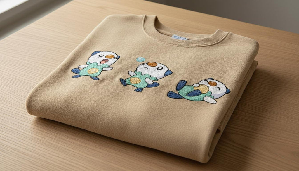 Embroidered Cute Oshawott Sweatshirt, PKM Characters Sweatshirt, Couple Shirt, Gift for Her, Birthday Gift For Friends