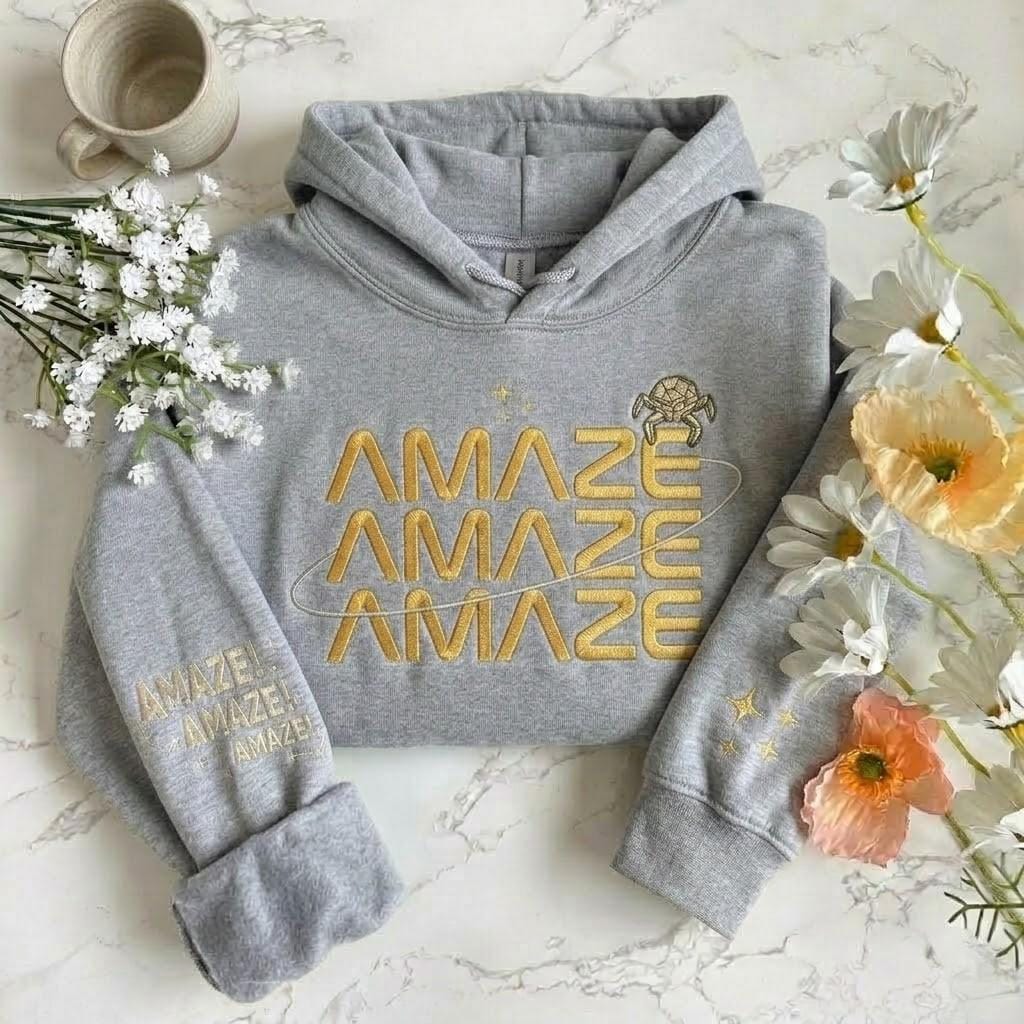 Embroidered Space Galaxy Amaze Crewneck, Space Universe Lover Embroidered Sweatshirt, Bookish Lovers Clothing Gift