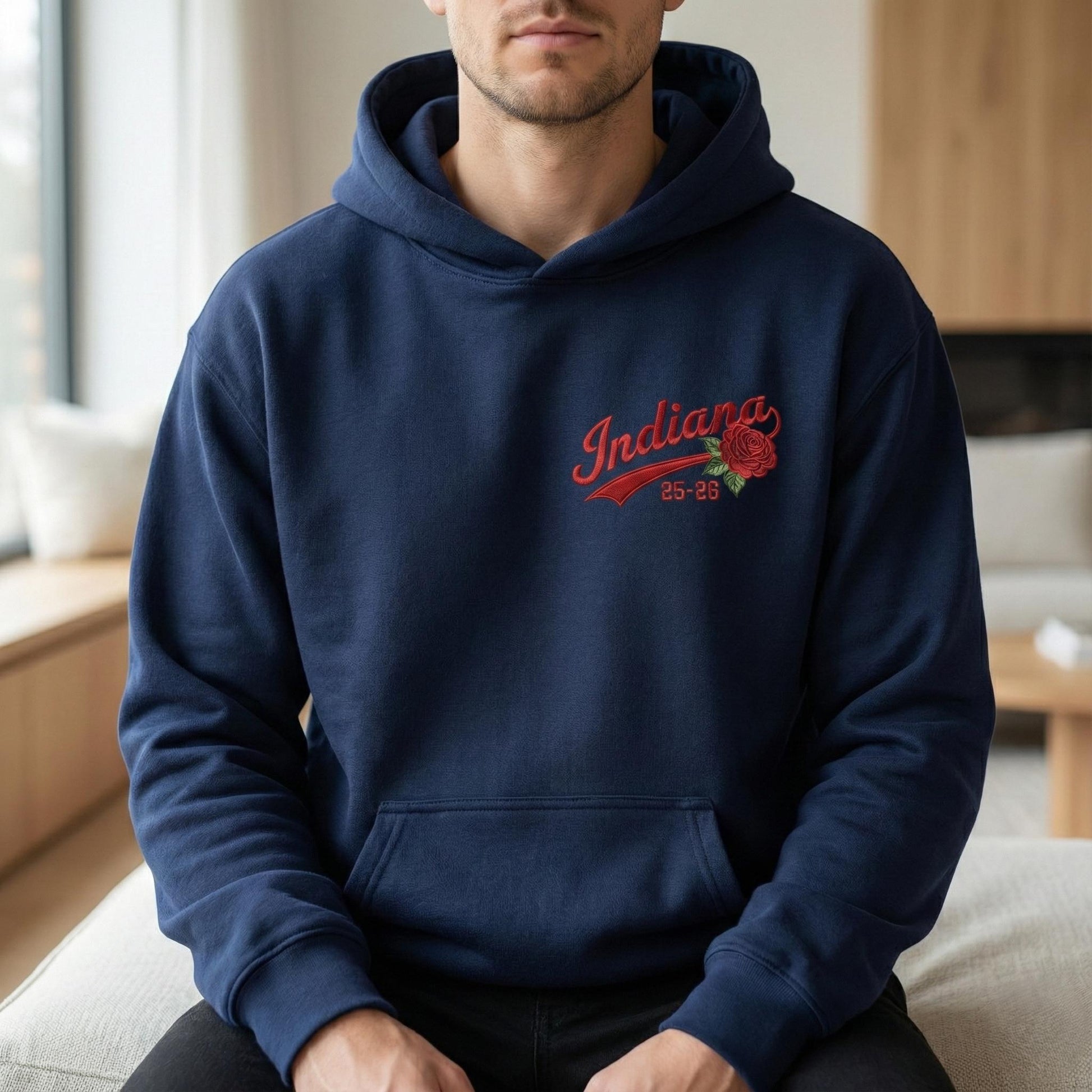 Embroidered Rose Bowl Indiana 25–26 Sweatshirt, Trendy Game Day Apparel, Unisex Hoodie for Men & Women, USA Football Tee