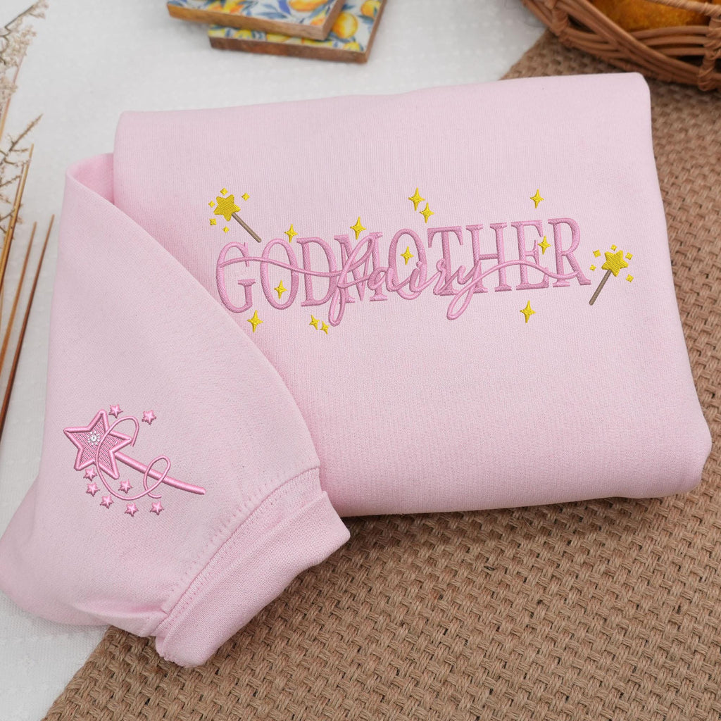 Personalized Godmother Sweatshirt: Embroidered Christening Gift