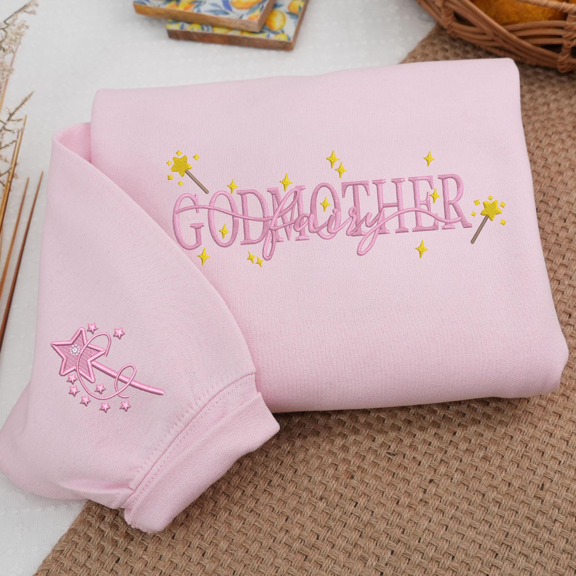 Personalized Godmother Sweatshirt: Embroidered Christening Gift