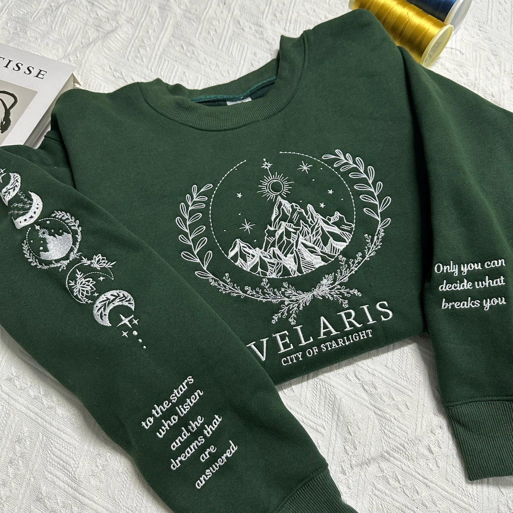 Velaris embroidered sweatshirt, Velaris City Of Starlight Embroidered Shirt, The Night Court Shirt, SJM sweater, City of Starlight, ACOTA