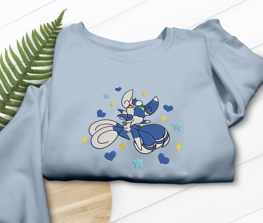 Leafeon PKM Embroidery, Embroidered Anime Sweatshirt, Embroidered Anime Shirt, Anime Lover Sweatshirt, Gift For Her (Copy)