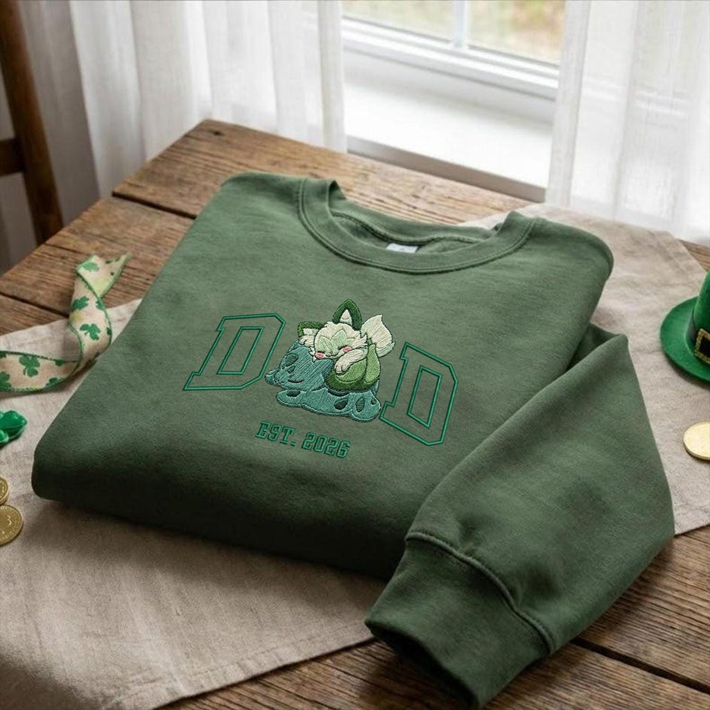Embroidered Pokedad Character Hoodie, Cute Poke Dad Characters Sweatshirt, Embroidered Anime Shirt, Anime Lover Sweatshirt