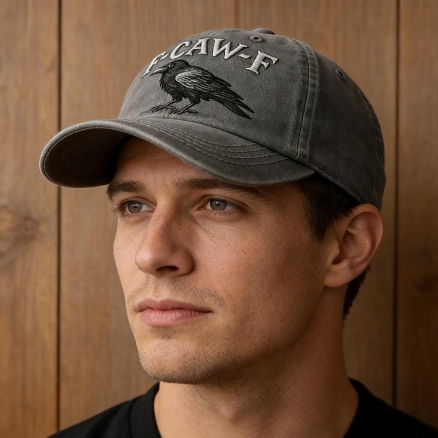 Hand-Embroidered F-Caw-F Crow Hat Men Women Adjustable Baseball Cap