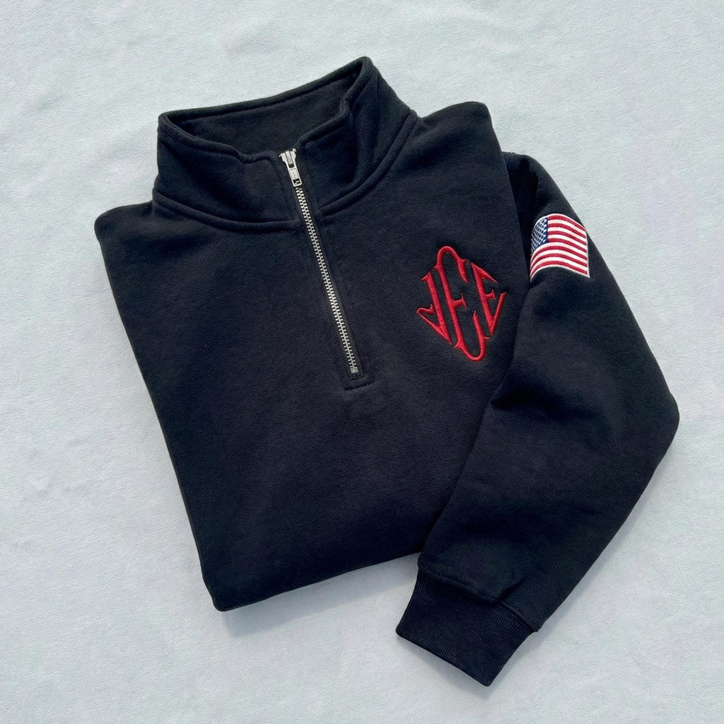 Embroidered J.E.E. Epstein Quarter Zip Sweatshirt, Viral Meme Jeffrey JEE Monogram Unisex Sweater, Jeffrey Epstein Embroidery Merch