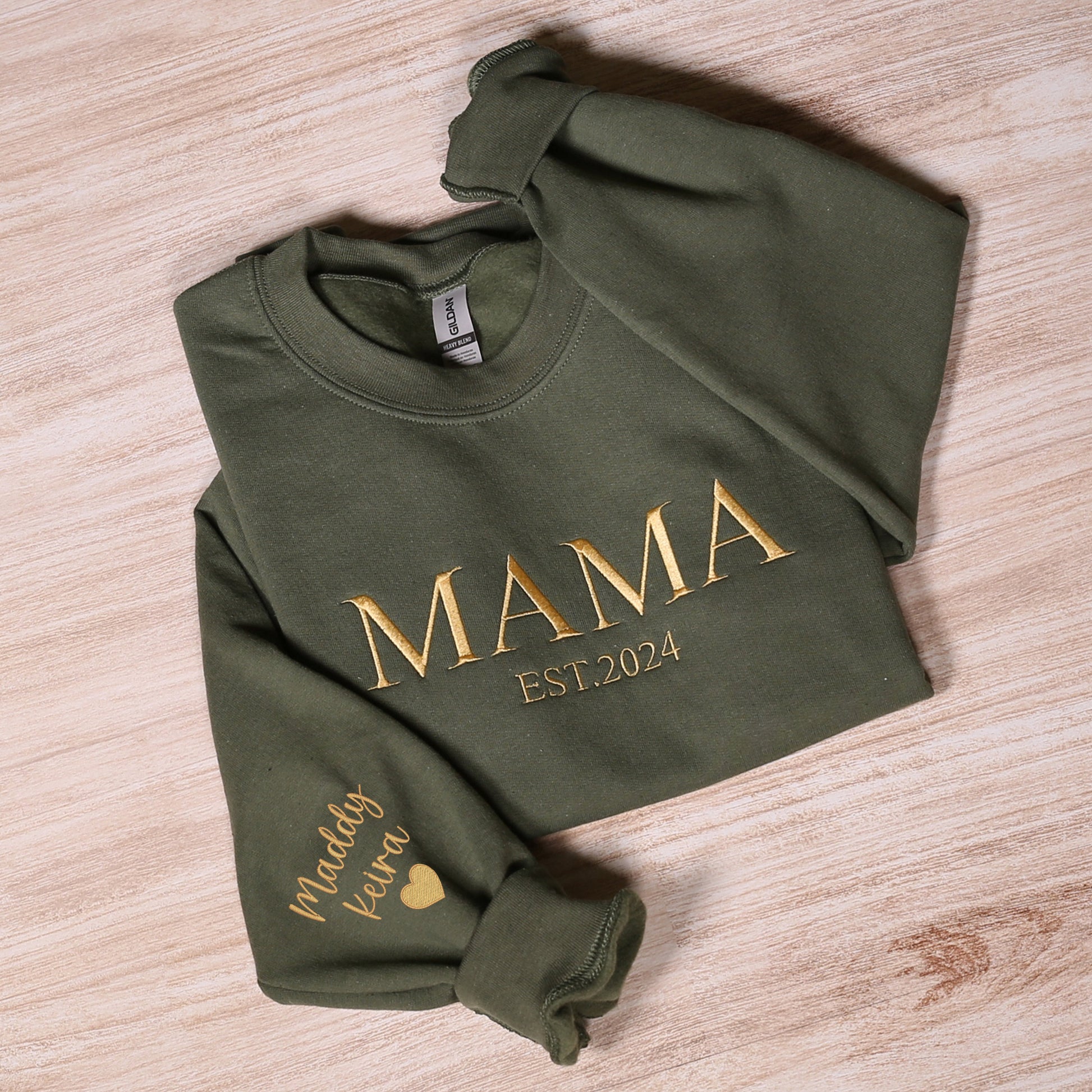 Personalized Mama Embroidered Sweatshirt, Custom Mom Embroidery Hoodie, New Mom Outfit, Pregnancy Reveal Clothing, Happy Mother's Day Gifts