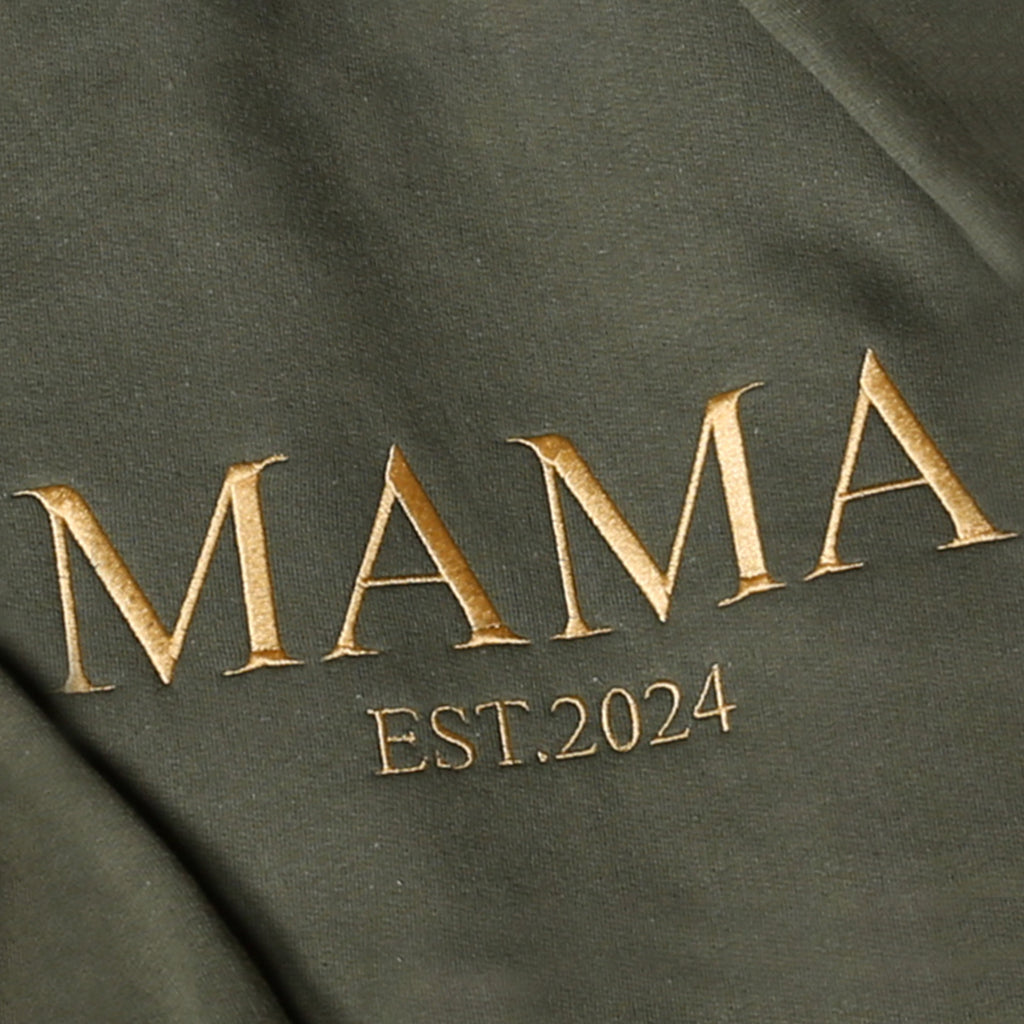 Personalized Mama Embroidered Sweatshirt, Custom Mom Embroidery Hoodie, New Mom Outfit, Pregnancy Reveal Clothing, Happy Mother's Day Gifts
