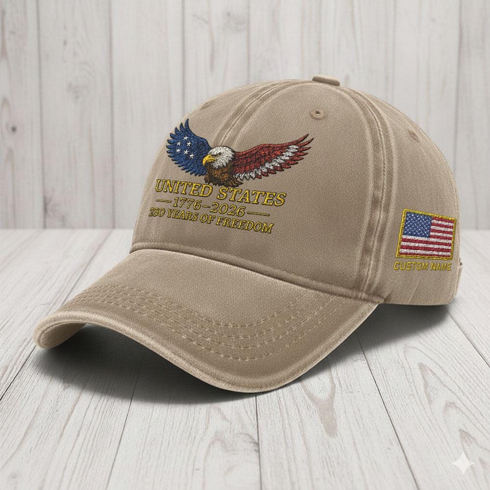 Personalized 250th Anniversary Embroidered Hat – Patriotic American Gift
