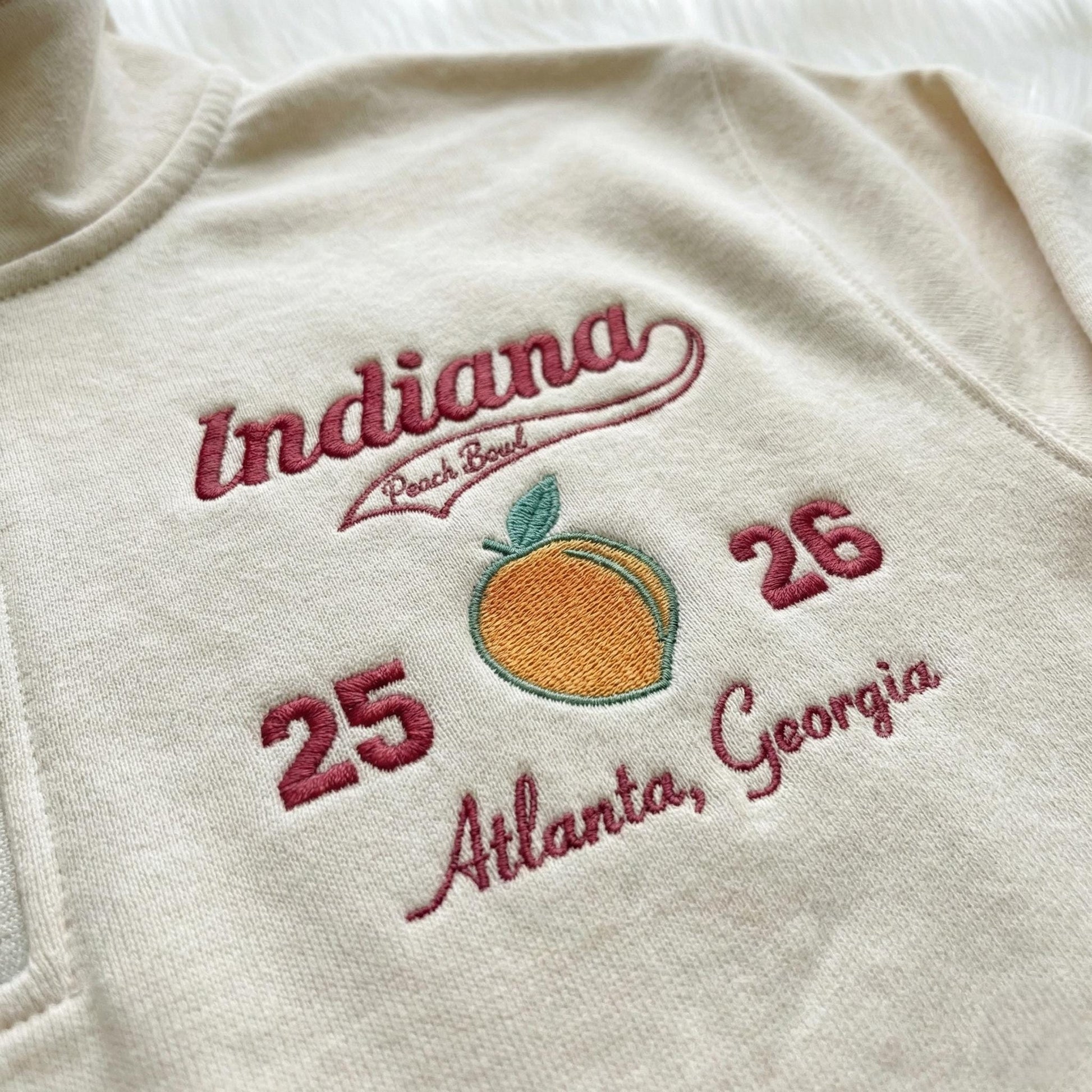 Embroidered Indiana Peach Bowl 2026 Sweatshirt, Trendy Game Day Apparel, Indiana Football Fan Shirt, Unisex Hoodie TShirt, College Football Gift