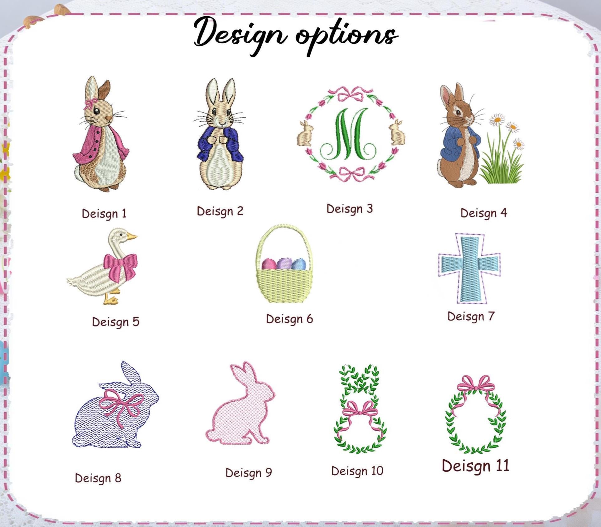 Personalized Seersucker Easter Basket Bow with Embroidered Name Custom Monogrammed Bunny Design Egg Hunts Gift & Spring Decorations