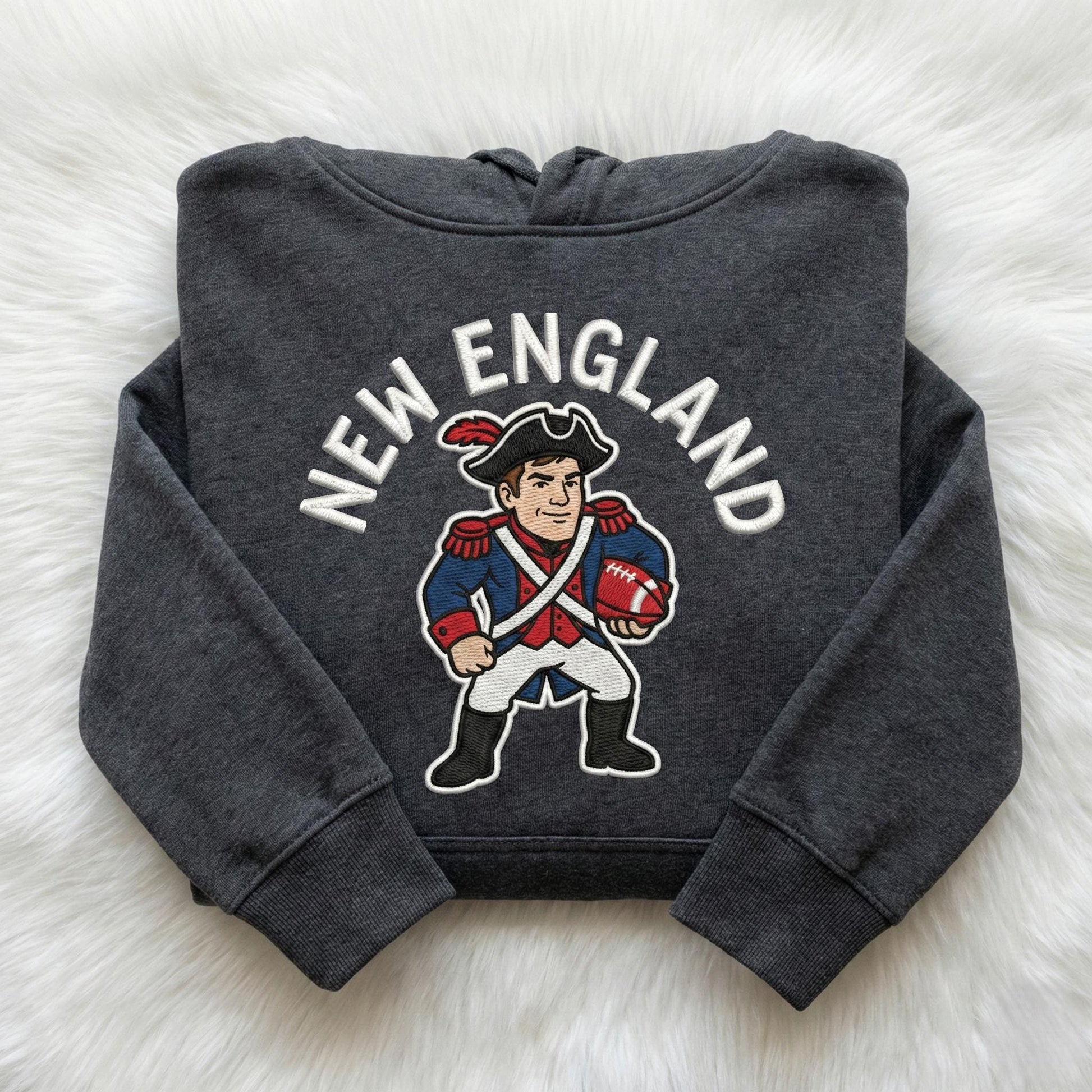 New England Football Embroidered Sweatshirt – Patriots Fan Gift Crewneck | Game Day Hoodie | Drake Maye Inspired Apparel