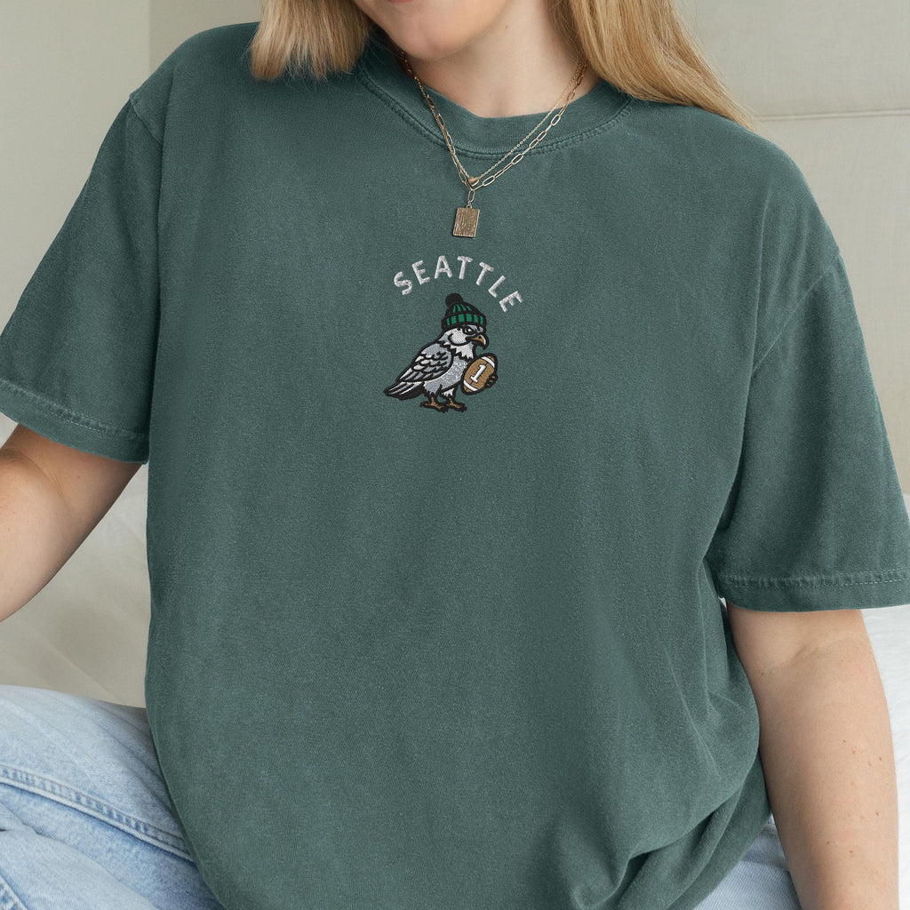 Embroidered Seattle Seahawks T-Shirt, Game Day Football Shirt, Seahawks Fan Apparel, Unisex Team Tee