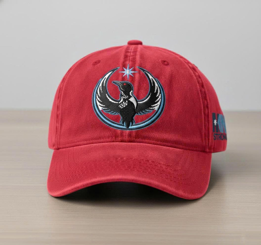 Minnesota Rebel Alliance Embroidered Hat, MN State Bird Loon Resistance Cap, Political Protest Baseball Cap, Minnesota Starbird Dad Hat