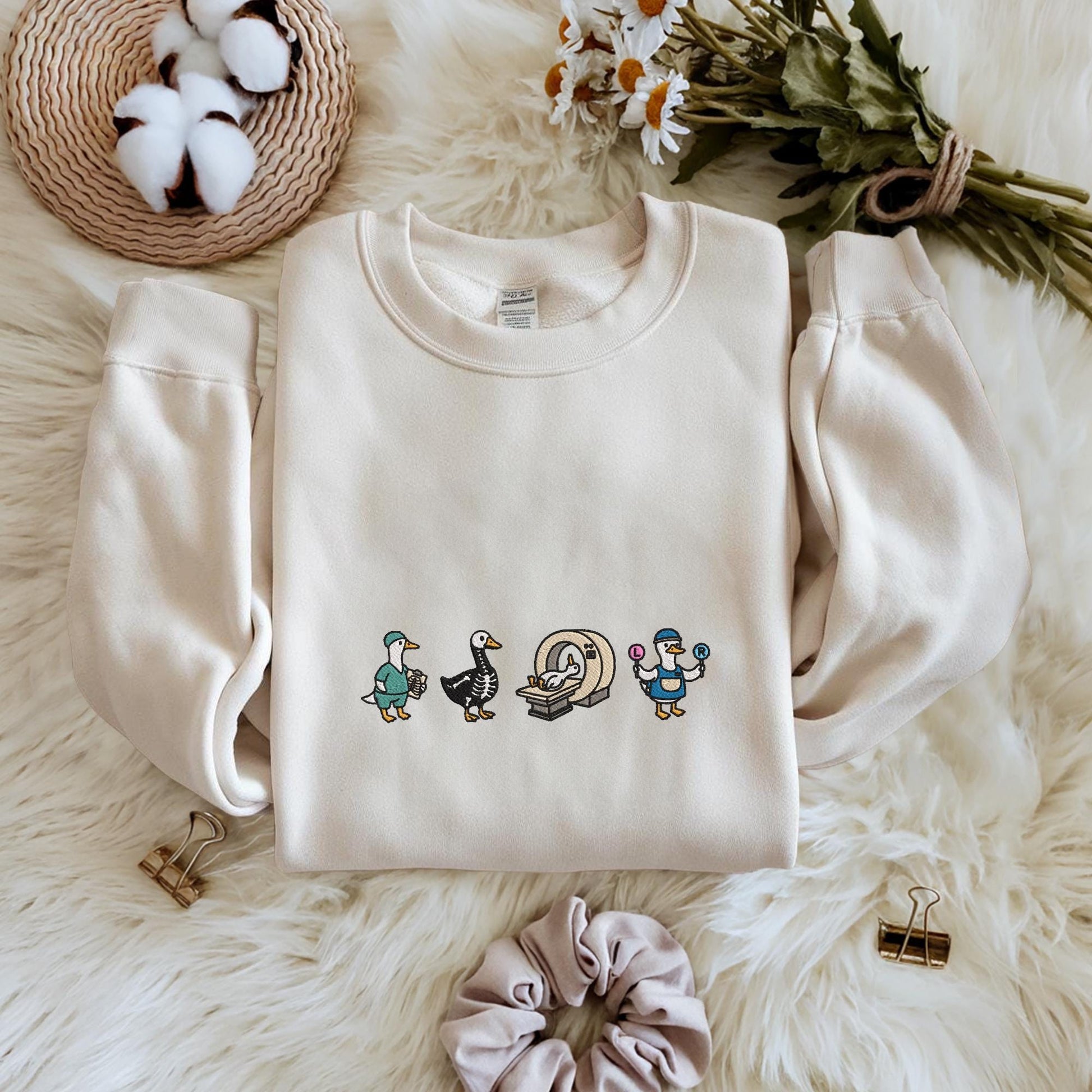 Embroidered Radiologic Technologist Goose Sweatshirt, Rad Tech Crewneck, Radiography Gift