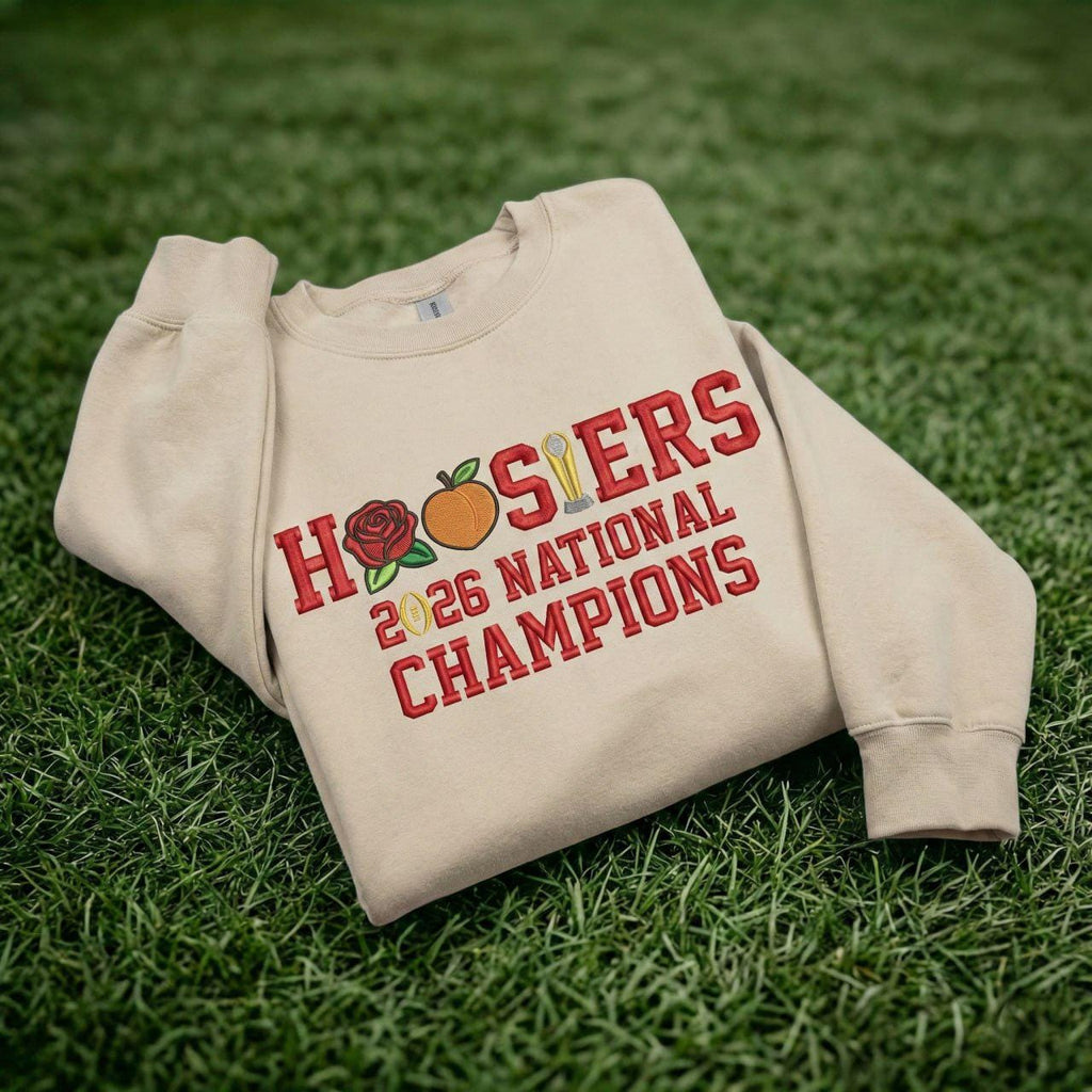 Indiana Football Embroidered 2026 National Champs Sweatshirt, Trendy Game Day T-Shirt, Unisex Hoodie, College Football Fan Gift