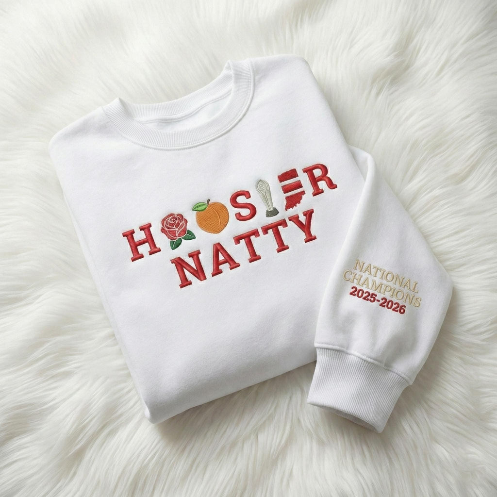 Embroidered Indiana Champions 2026 Sweatshirt, Trendy Trophy Shirt, Hoosiers Game Day Hoodie, Unisex Football Fan Gift