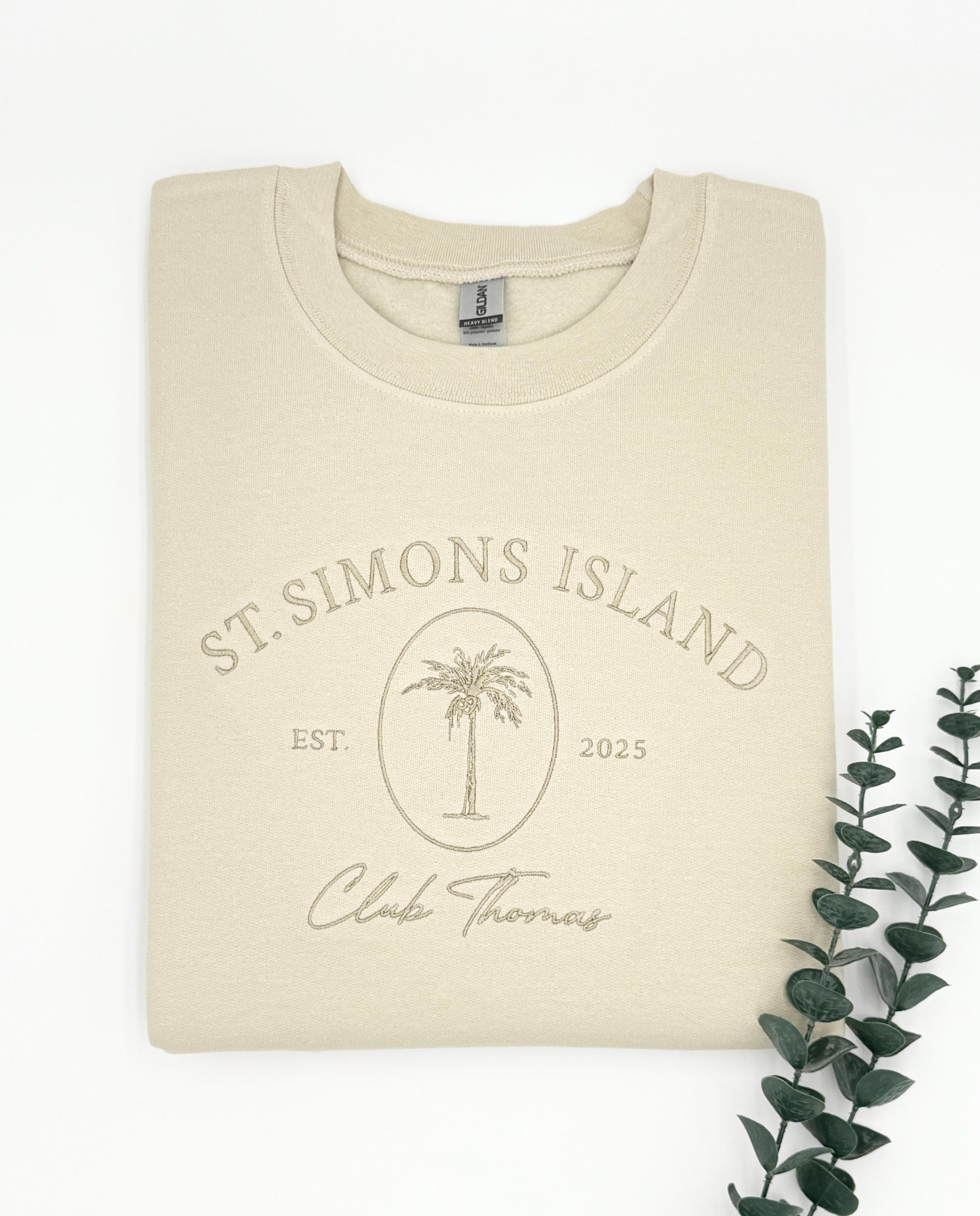 Custom Embroidered Bachelorette Sweatshirt: Charleston Social Club Wedding Favors