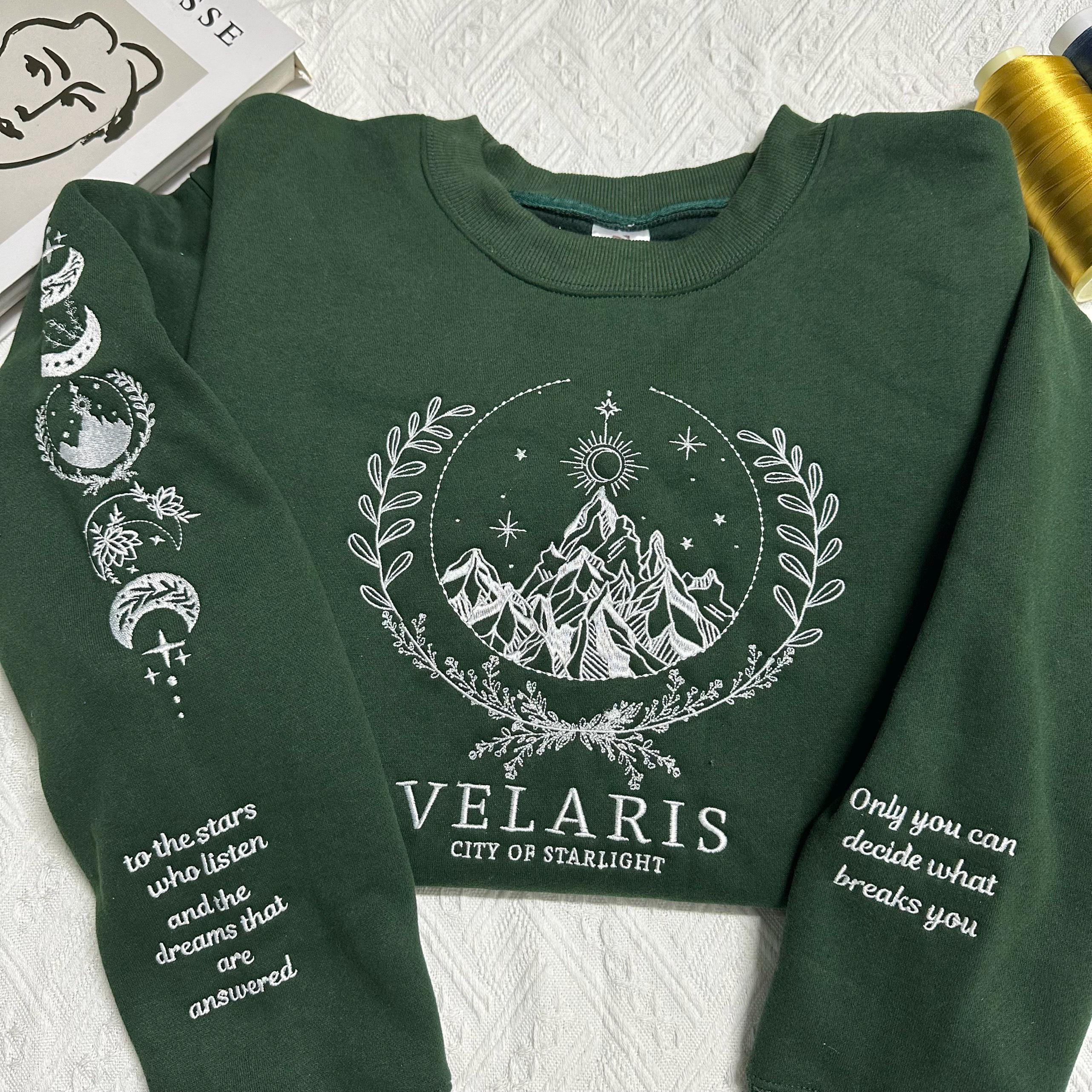 Velaris Hidden City embroidered sweatshirt, Velaris City Of Starlight Embroidered Shirt, The Night Court Shirt, City of Starlight, ACOTA