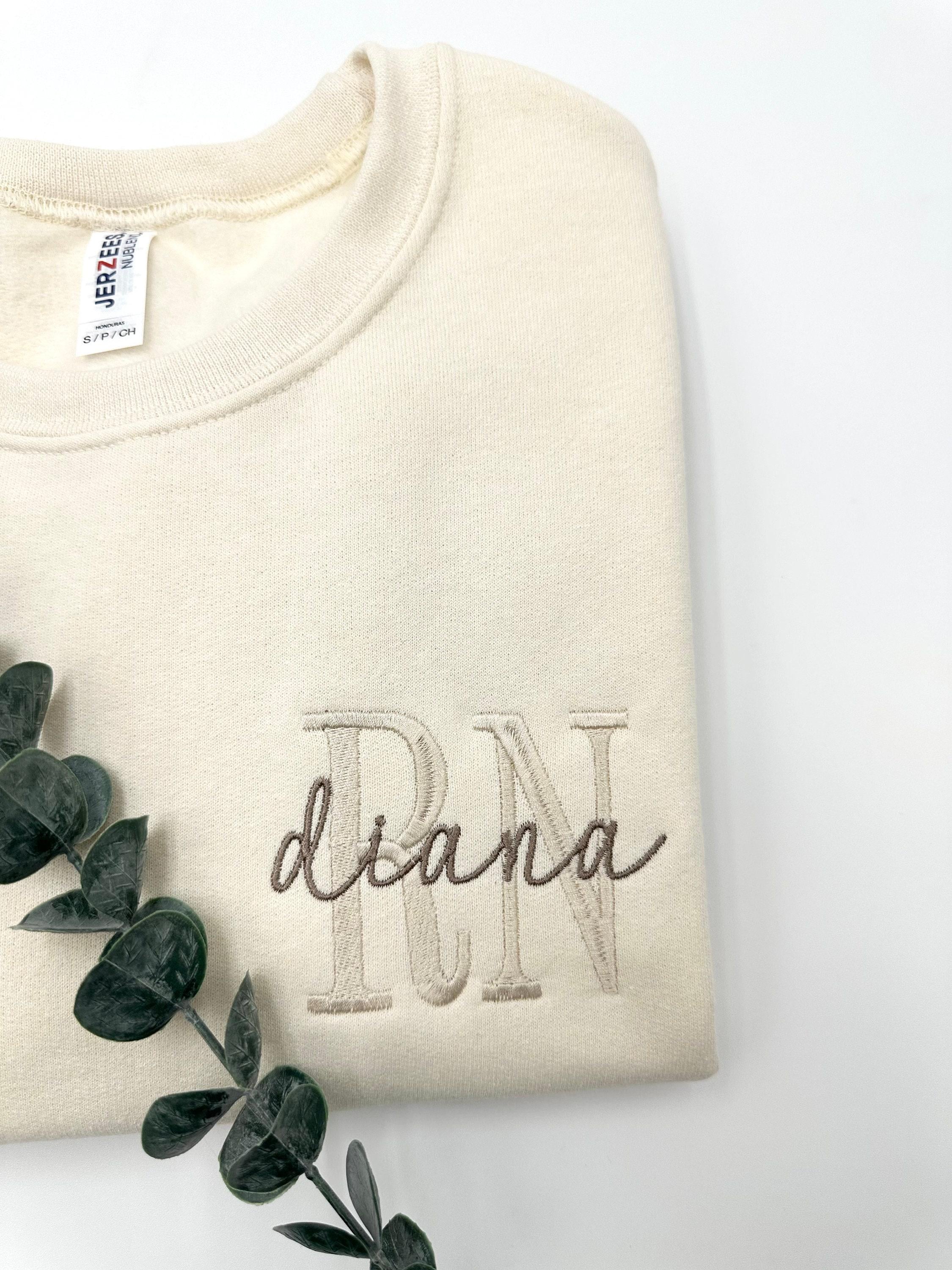 Embroidered Nurse Sweatshirt Hoodie: Athletic Block Gemma, Nursing School Gift