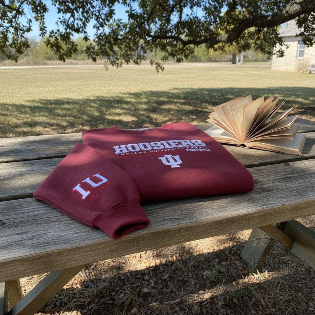 Embroidered IU Hoosiers Sweatshirt, Indiana Hoosiers Shirt, Indiana State Pride Apparel, College Football Gameday Shirt, Football Lover Gift