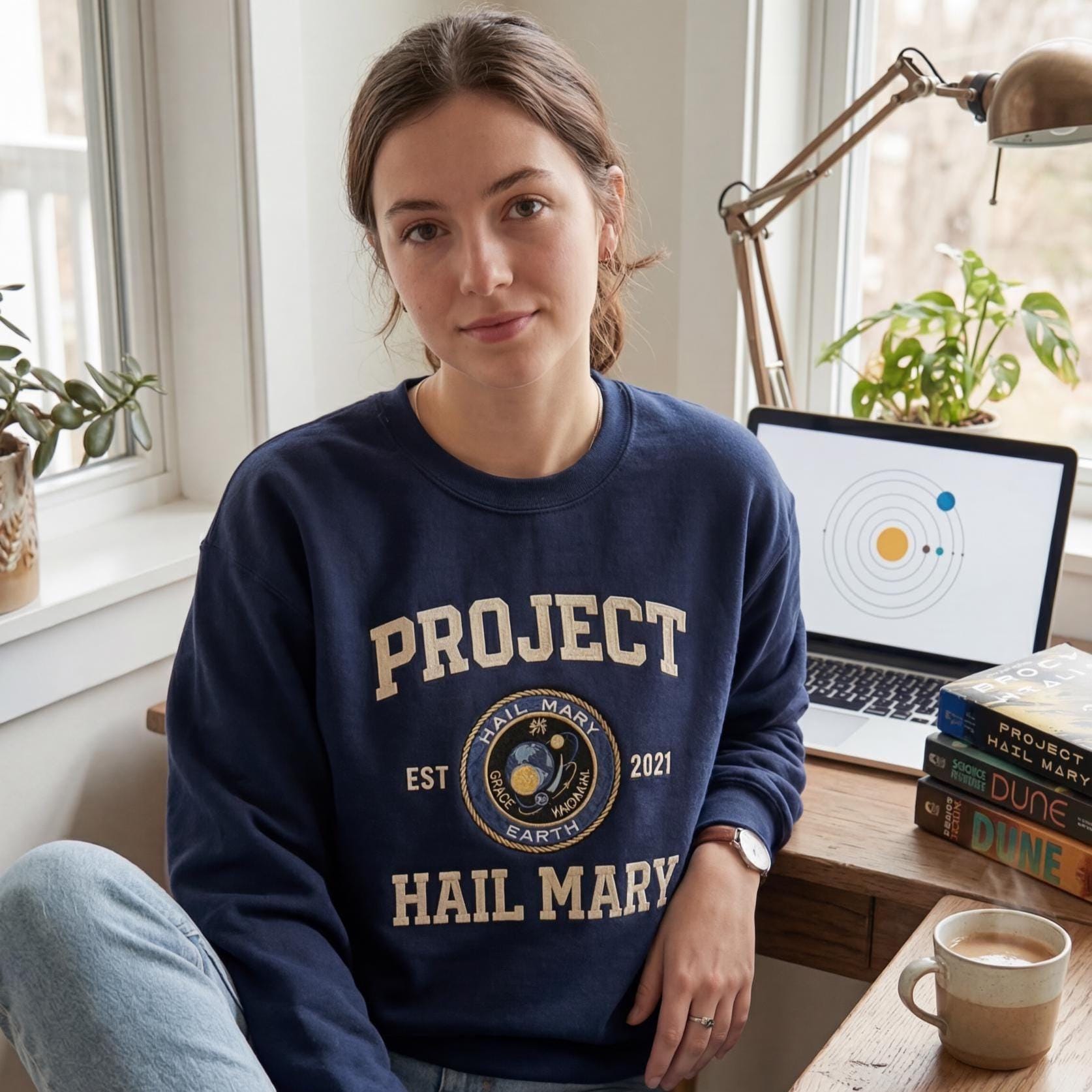 Embroidered Project Hail Mary Shirt, Amaze Rocky Inspired Crewneck, Sci-Fi Book Lover, Andy Weir, Nerdy Bookish Shirt, Gift For Book Lover