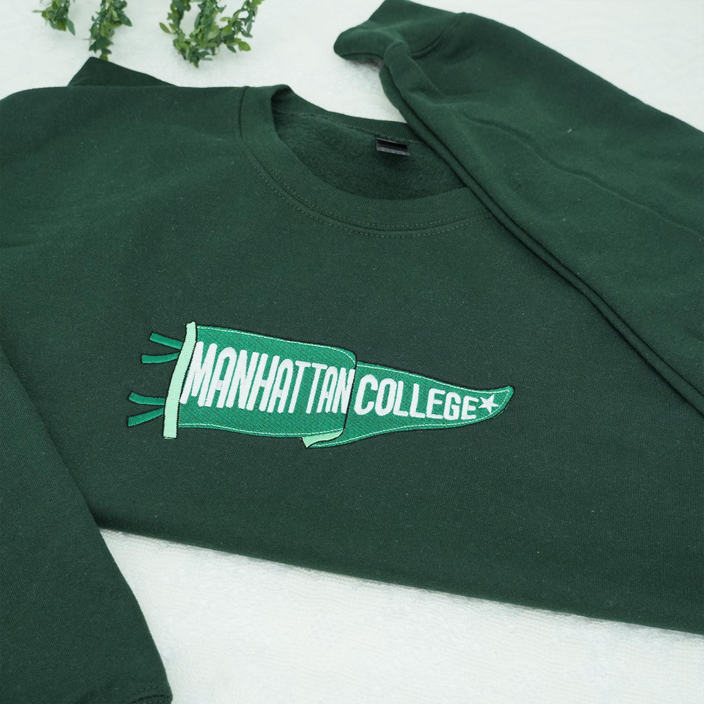 Custom Embroidered Pennant Sweatshirt, Team Name Hoodie, High School College Shirt, Game Day Gift, Personalized Friend Gift