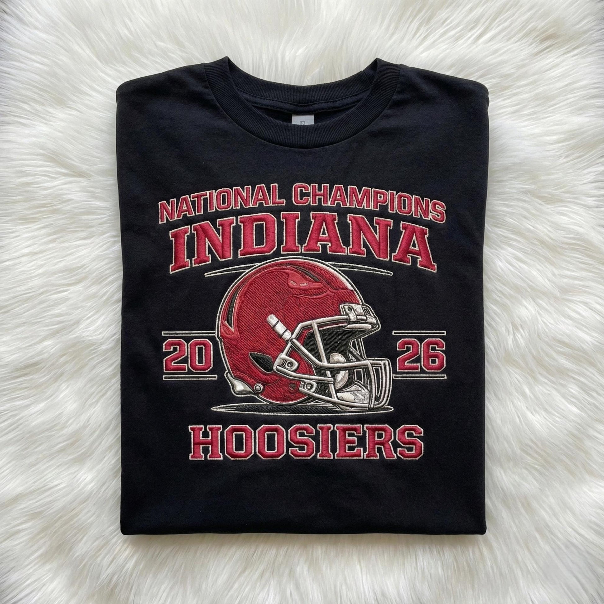 Indiana Football Embroidered 2026 National Champs Hoodie, Trendy Game Day T-Shirt, Unisex Sweatshirt, College Football Fan Gift