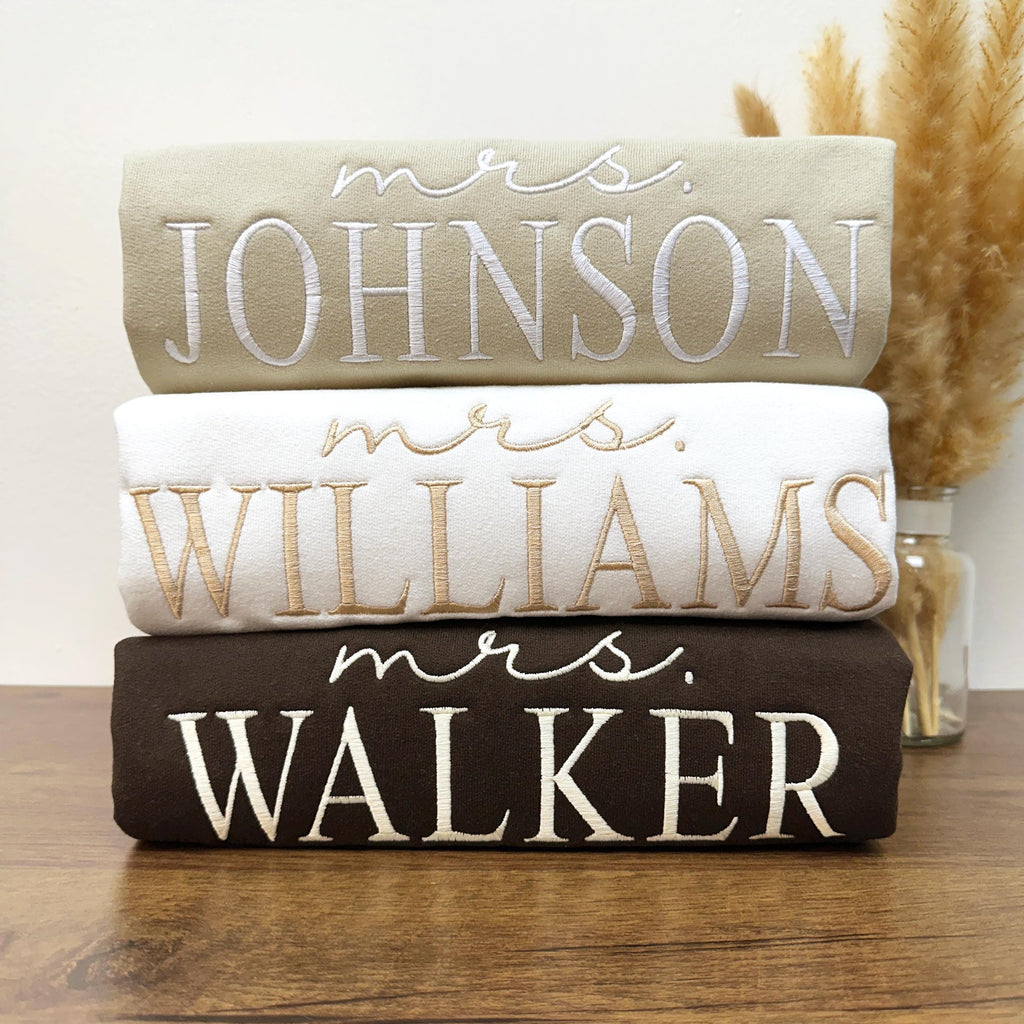 Custom Future Mrs. Embroidered Sweatshirt, Date On Sleeve, I Said Yes Sweater, Fiance Hoodie, Gift For Bride, Personalized Engagement Gift