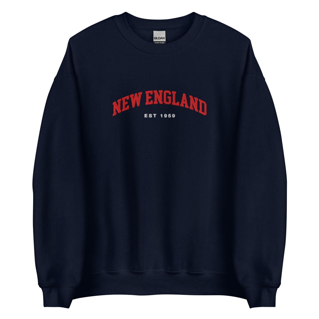 Embroidered New England Football Crewneck, Vintage Game Day Sweatshirt, Cozy Retro College Style fall pullover, UNISEX