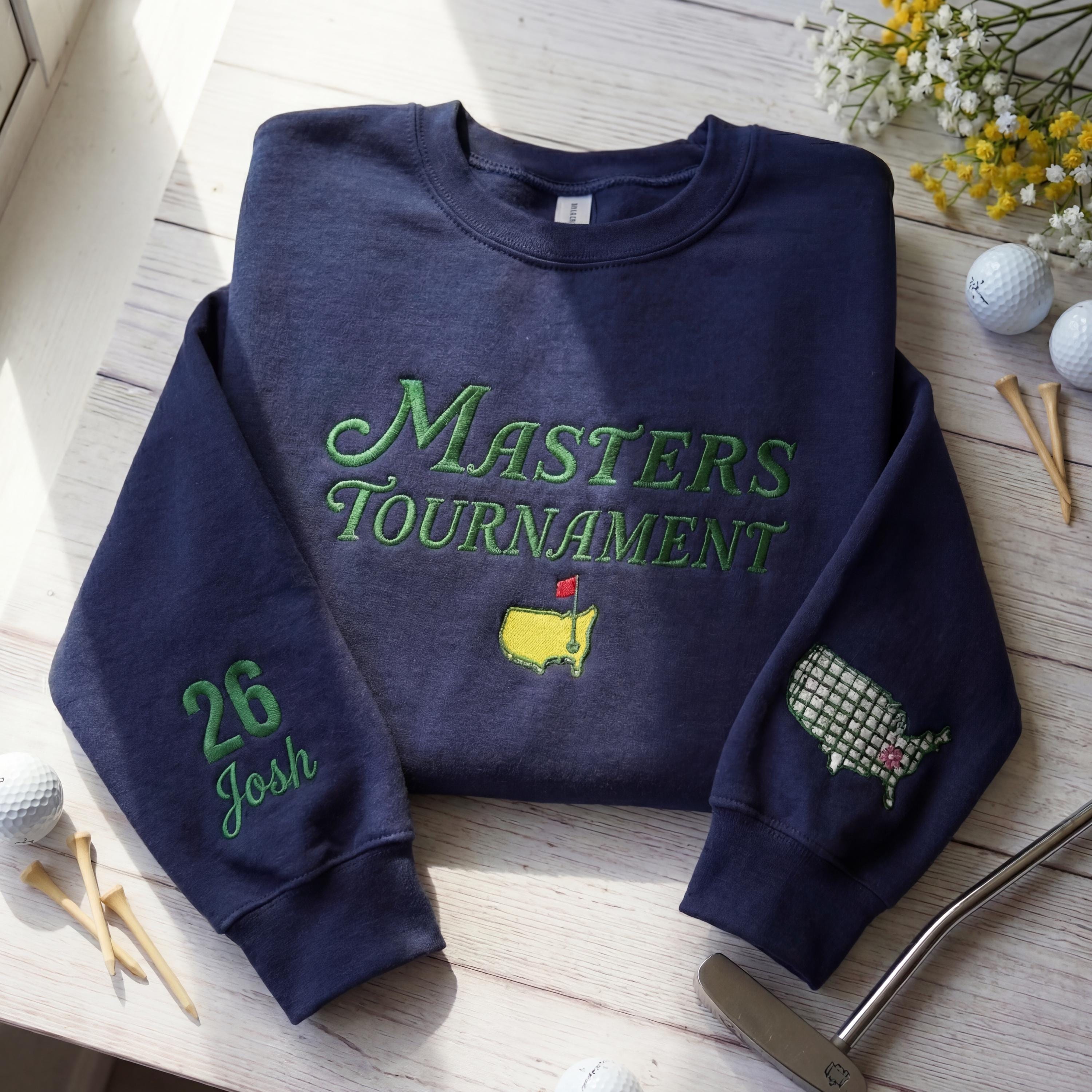 Embroidered Custom Masters Tournament 2026 Sweatshirt, Personalized Golf Sweatshirt, Golf Shirt, Augusta Georgia Gift, Golf Fan Name Apparel