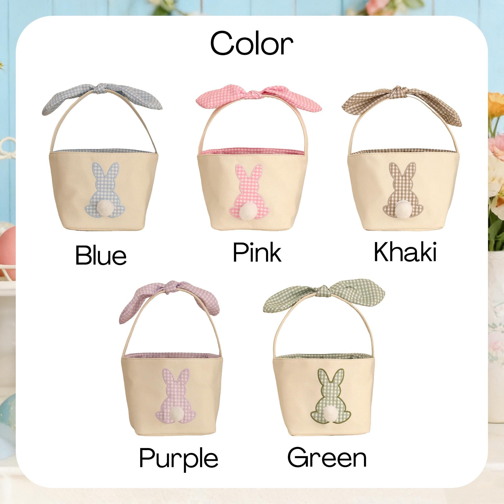 Personalized Kids Easter Basket, Toddler Easter Gift, Easter Egg Hunt Basket, Baby Shower Gift, Embroidered Name