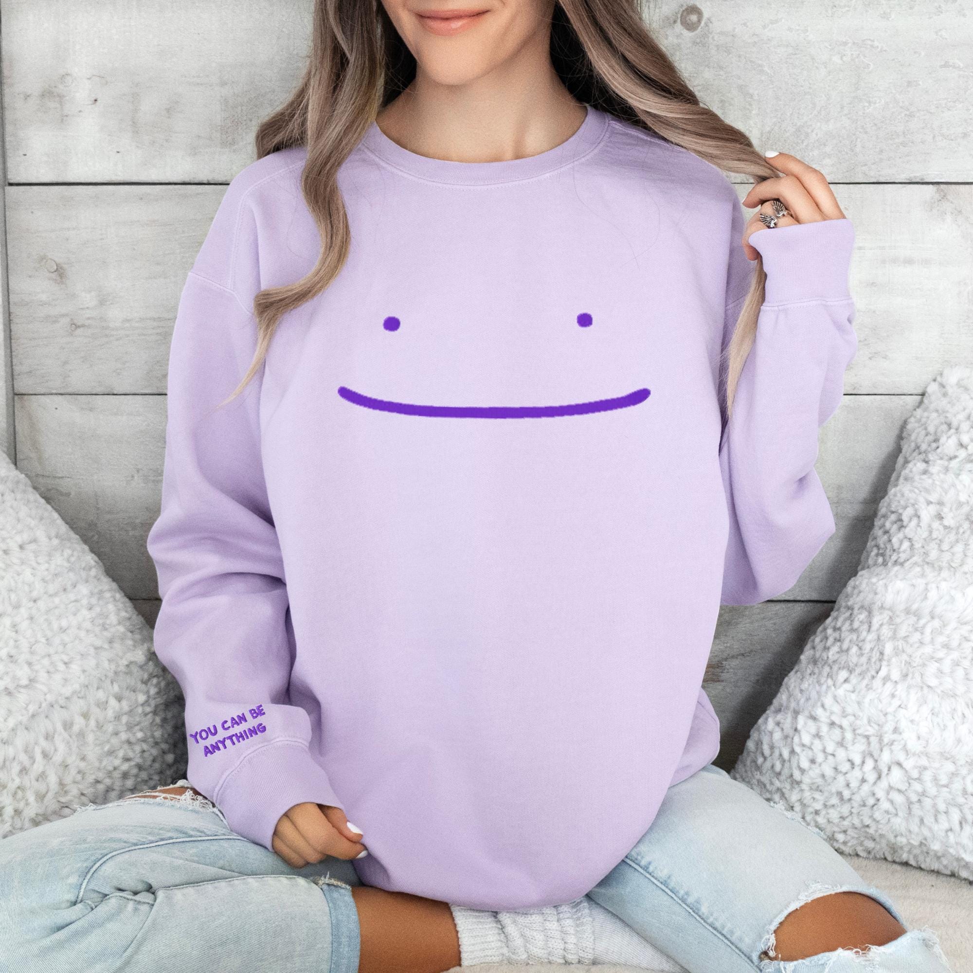 You Can Be Anything Smile Embroidered Sweatshirt, Positive Quote Crewneck, Inspirational Graphic Pullover, Cute Minimalist Hoodie, Uplifting Gift Idea