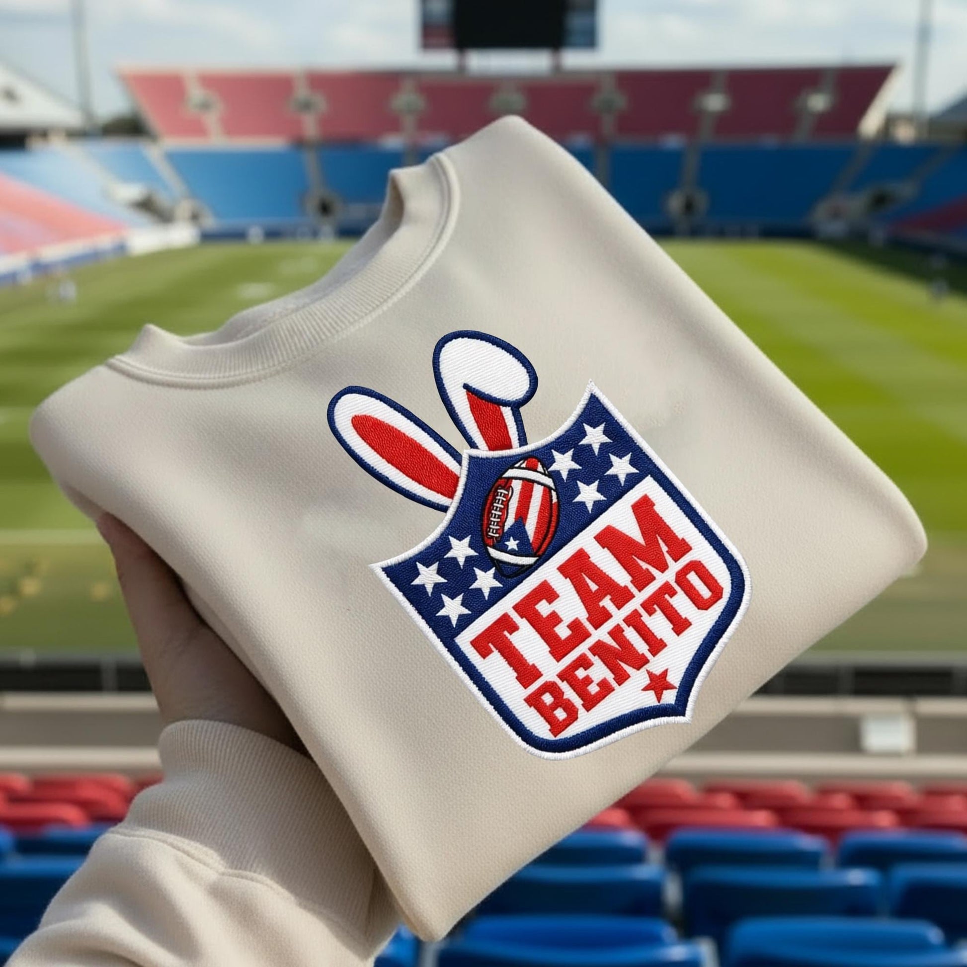 Embroidered Team Benito Football Sweatshirt – Game Day Shirt, Football Fan Sports Gift, Unisex Hoodie for Men & Women, Bowl Game 2026