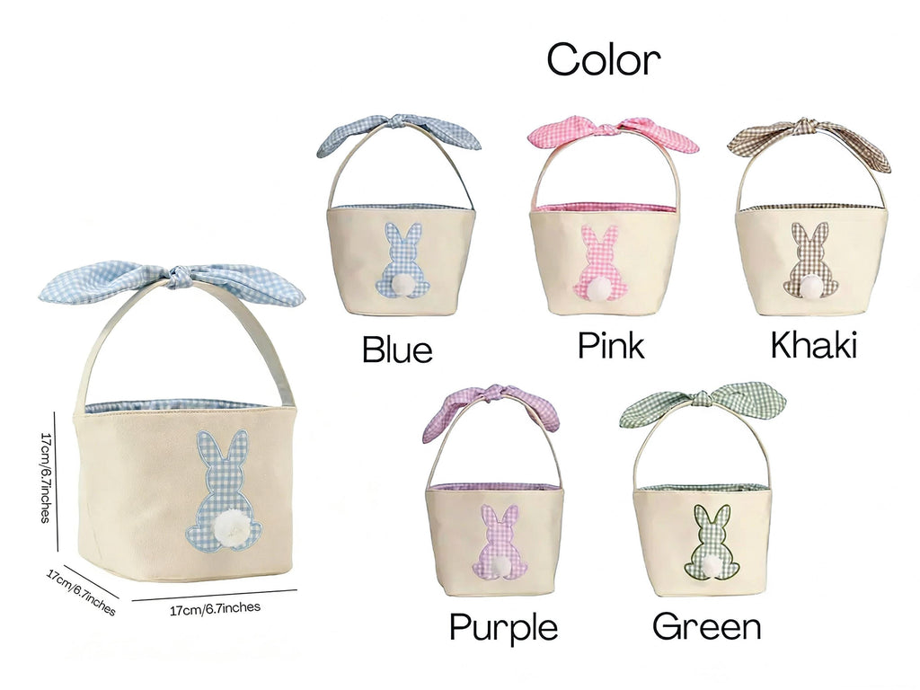 Personalized Kids Easter Basket, Toddler Easter Gift, Egg Hunt Bucket, Baby Shower Gifts, Embroidered Name