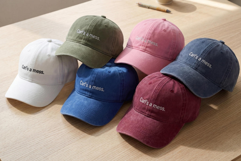 Carls a Mess Embroidered Dad Hat – Funny Minimalist Quote Cap, Unisex Adjustable Cotton Hat, Casual Streetwear Gift for Everyday Wear
