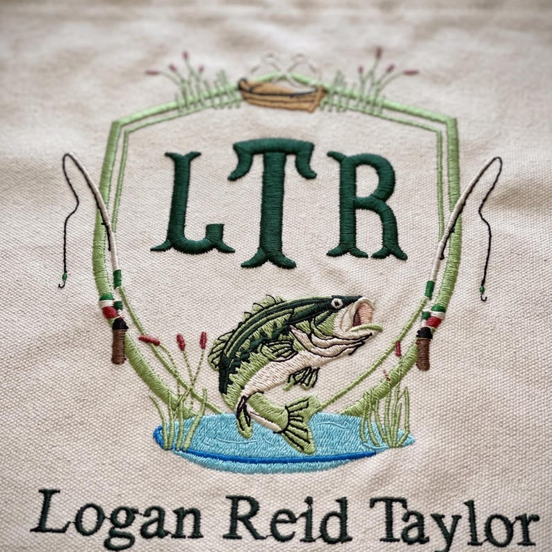 Personalized Fishing Baby Banner, Custom Bass Name Sign, Baby Boy Name Banner, Monogram Hospital Door Hanger, Fishing Baby Shower Gift BBFLAG06