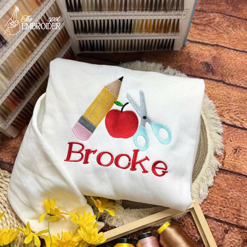 Back to school Embroidery for Machine Embroidery, Personalize with your own name, Gift for Son.
