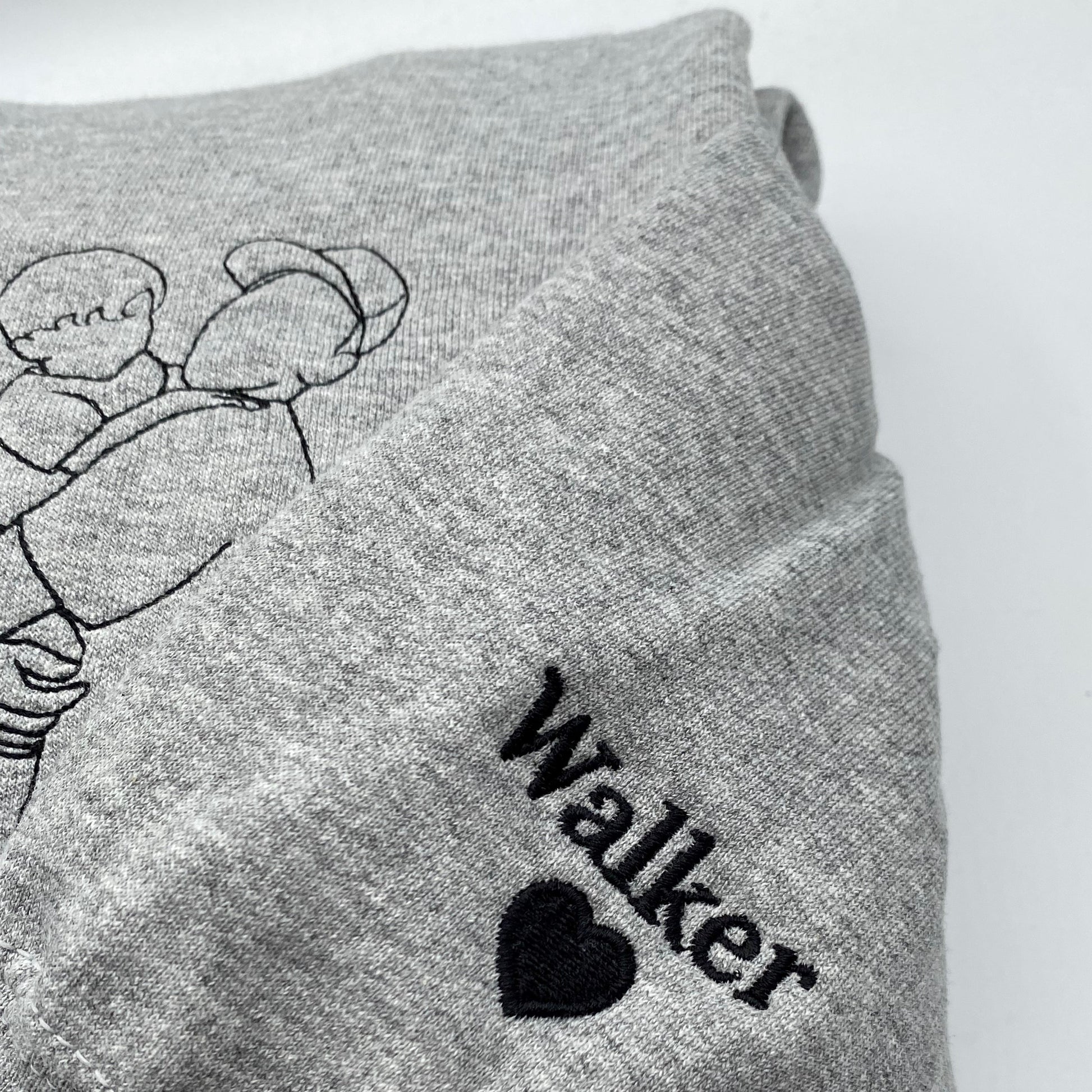 Embroidered Grandpa Sweatshirt, Custom Grandpa and Grandkid Portrait Shirt, Outline Portrait, Memorial Gift for Grandpa on Christmas.