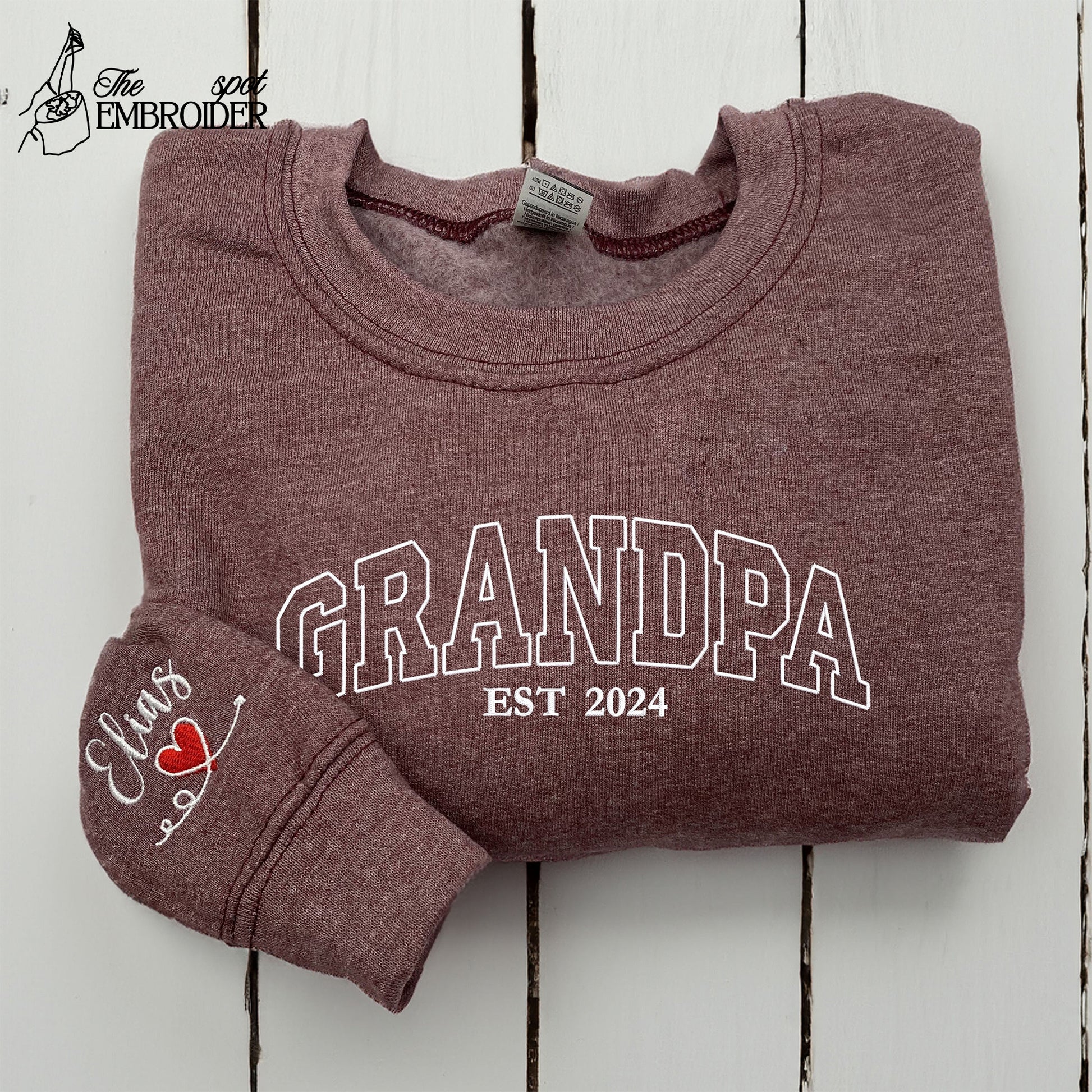 Grandpa Hoodie Personalized, Embroidered Grandpa Sweatshirt, Dad Est Sweatshirt With Kids Names, Unique Gifts for Dad, Father's Day Gift