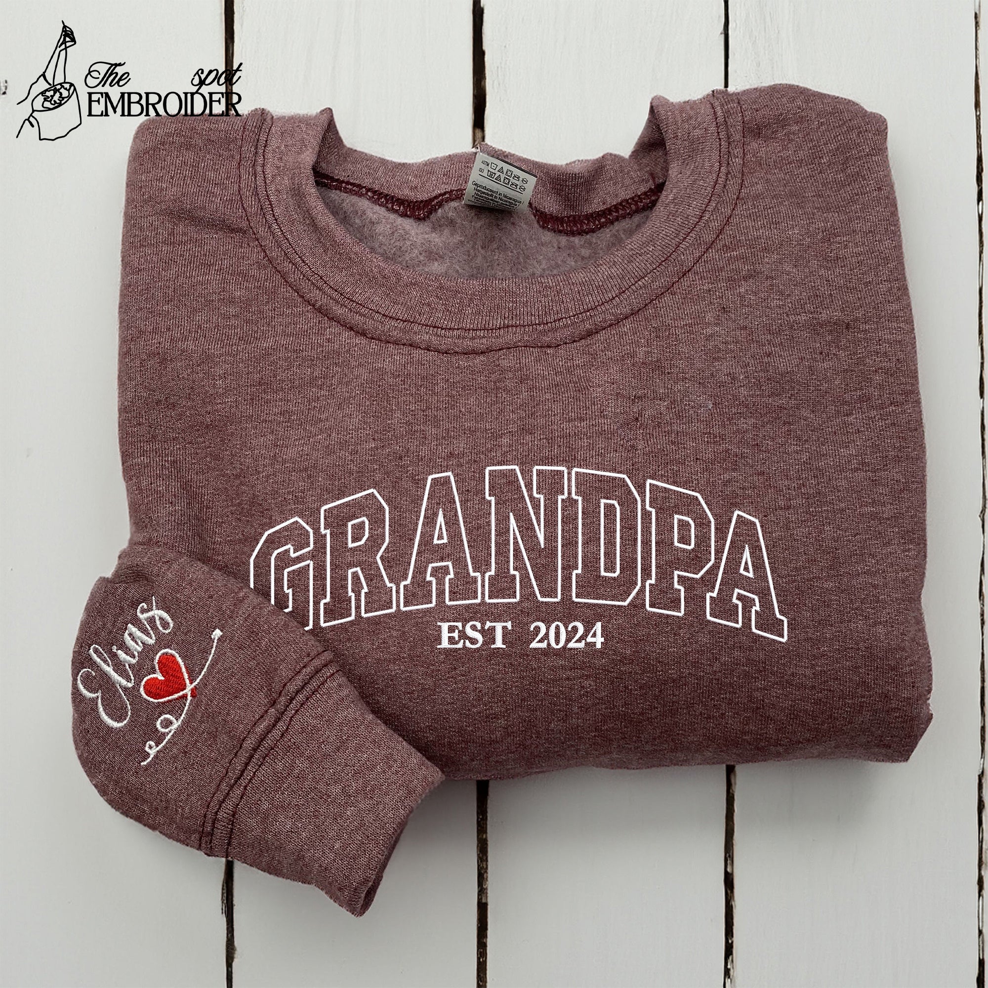 Grandpa Hoodie Personalized, Embroidered Grandpa Sweatshirt, Dad Est Sweatshirt With Kids Names, Unique Gifts for Dad, Father's Day Gift