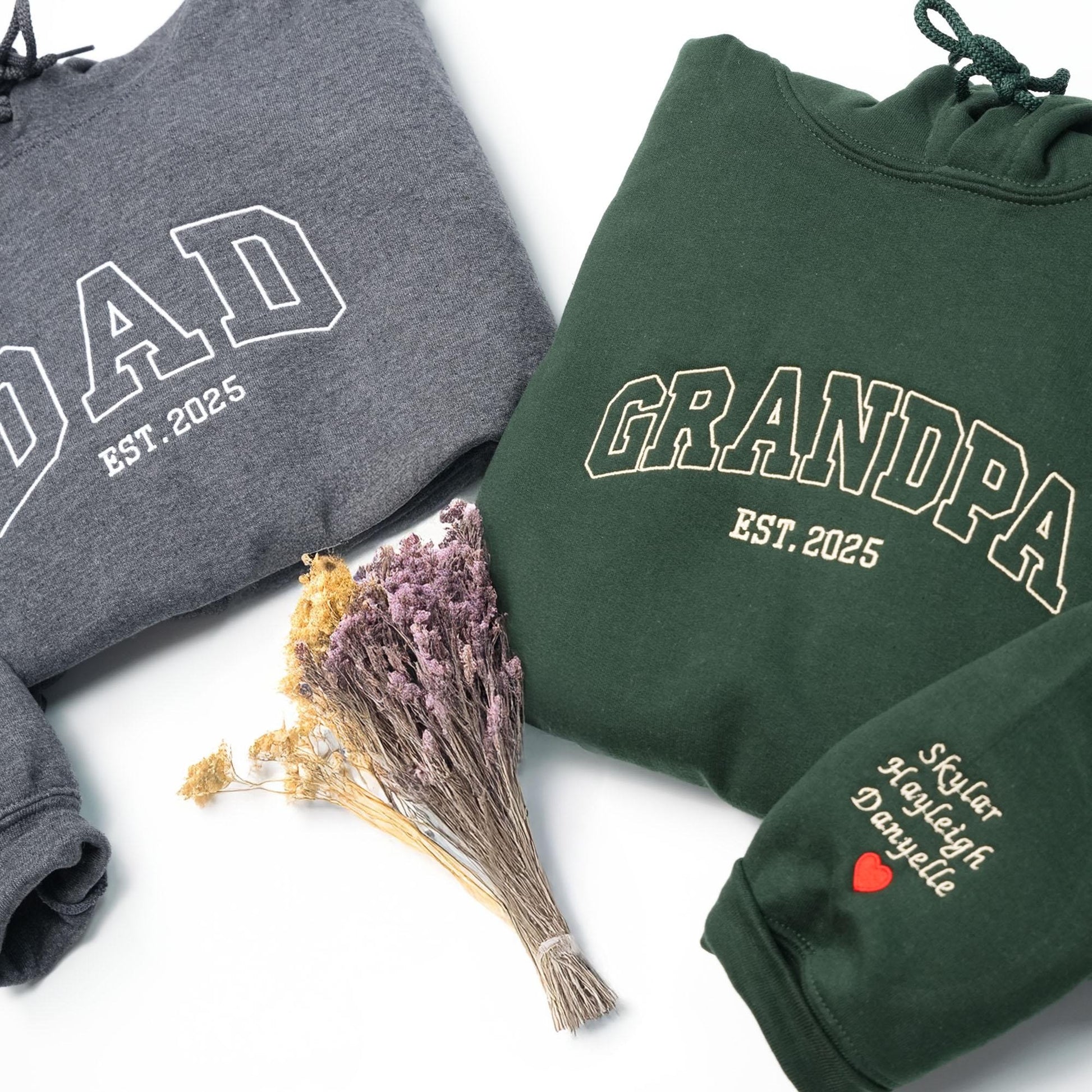 Grandpa Hoodie Personalized, Embroidered Grandpa Sweatshirt, Dad Est Sweatshirt With Kids Names, Unique Gifts for Dad, Father's Day Gift