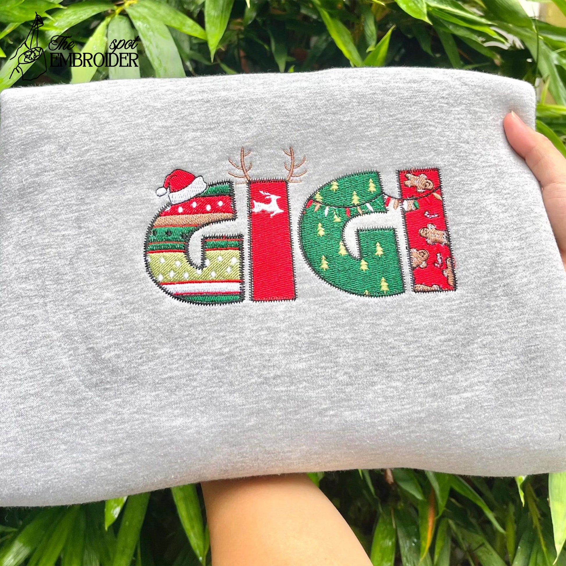 Christmas Embroidered Sweatshirt, Custom name Christmas Embroidered Shirts, Christmas gifts, Christmas crew shirt